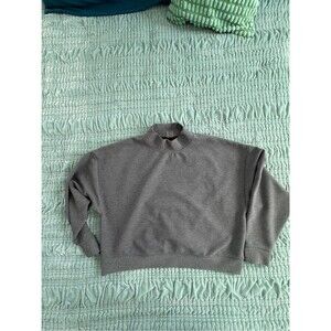 Calla Gray Mock Neck Sweater - Relaxed Turtleneck Style-XL